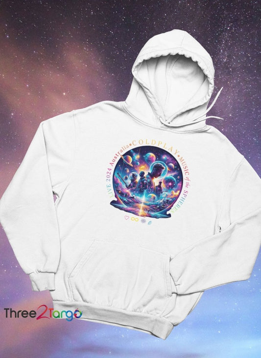 Coldplay Hoodie - Australia Tour 2024 - Cosmic Magic (SLEEVE DESIGN NOT AVAILABLE) - Three2Tango Tees