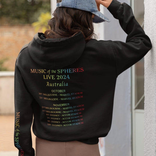 Coldplay Hoodie - Music of the Spheres - Australia Tour 2024 - Three2Tango Tees