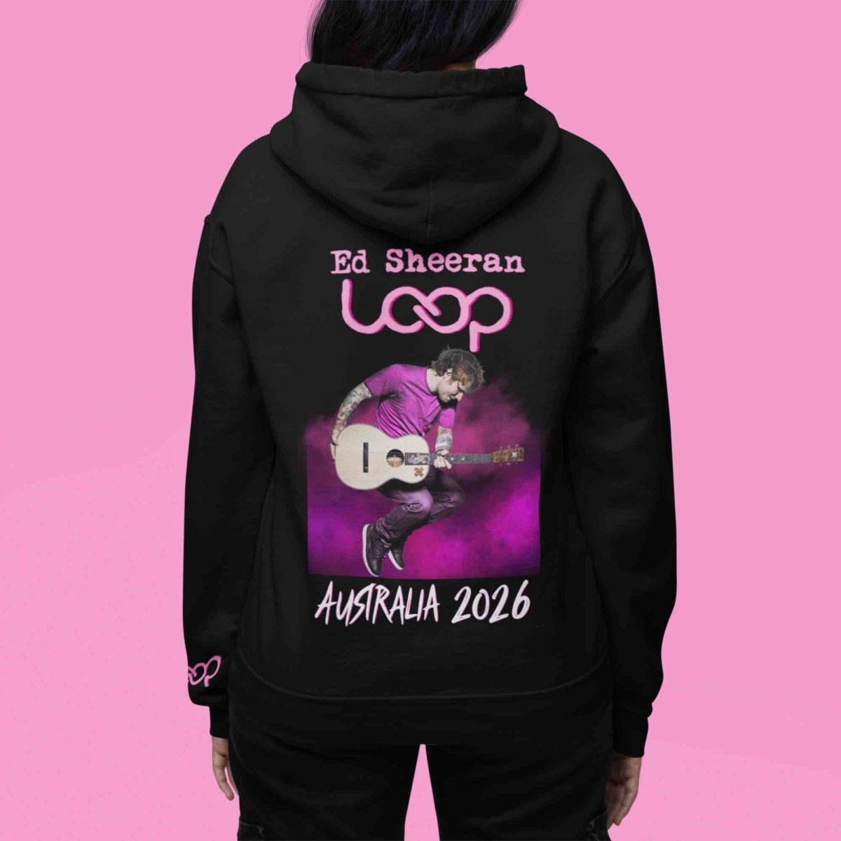 Ed Sheeran Aussie Tour Merch 2026 | Pink Loop Signature Hoodie - Three2Tango Tees