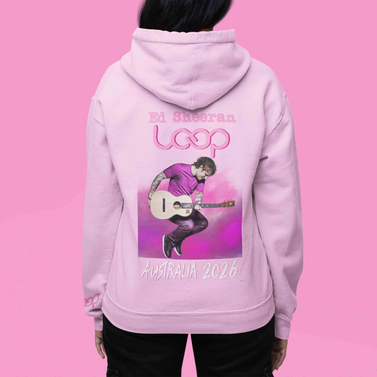 Ed Sheeran Aussie Tour Merch 2026 | Pink Loop Signature Hoodie - Three2Tango Tees