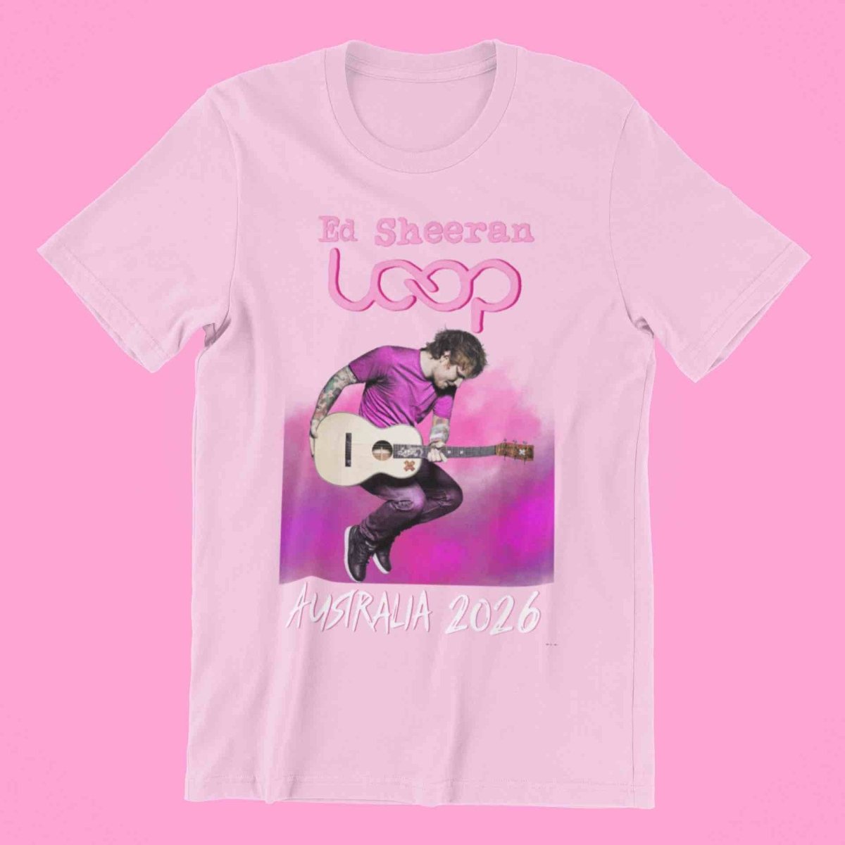 Ed Sheeran Aussie Tour Merch 2026 | Pink Loop Signature Tee - Three2Tango Tees