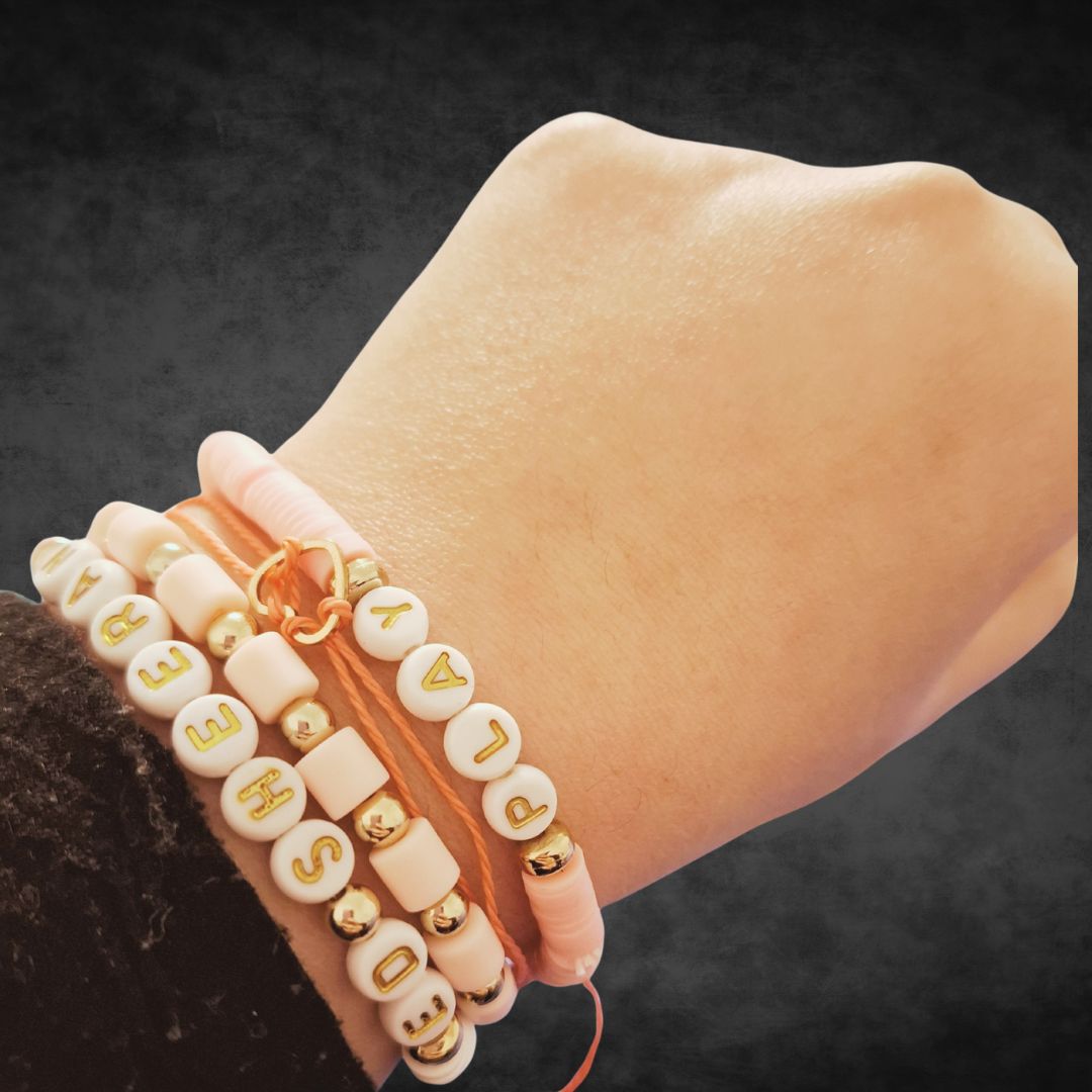 Ed Sheeran Pink Play Bracelet Set – Handmade 5 - Pack Set for Aussie Fans - Three2Tango Tees