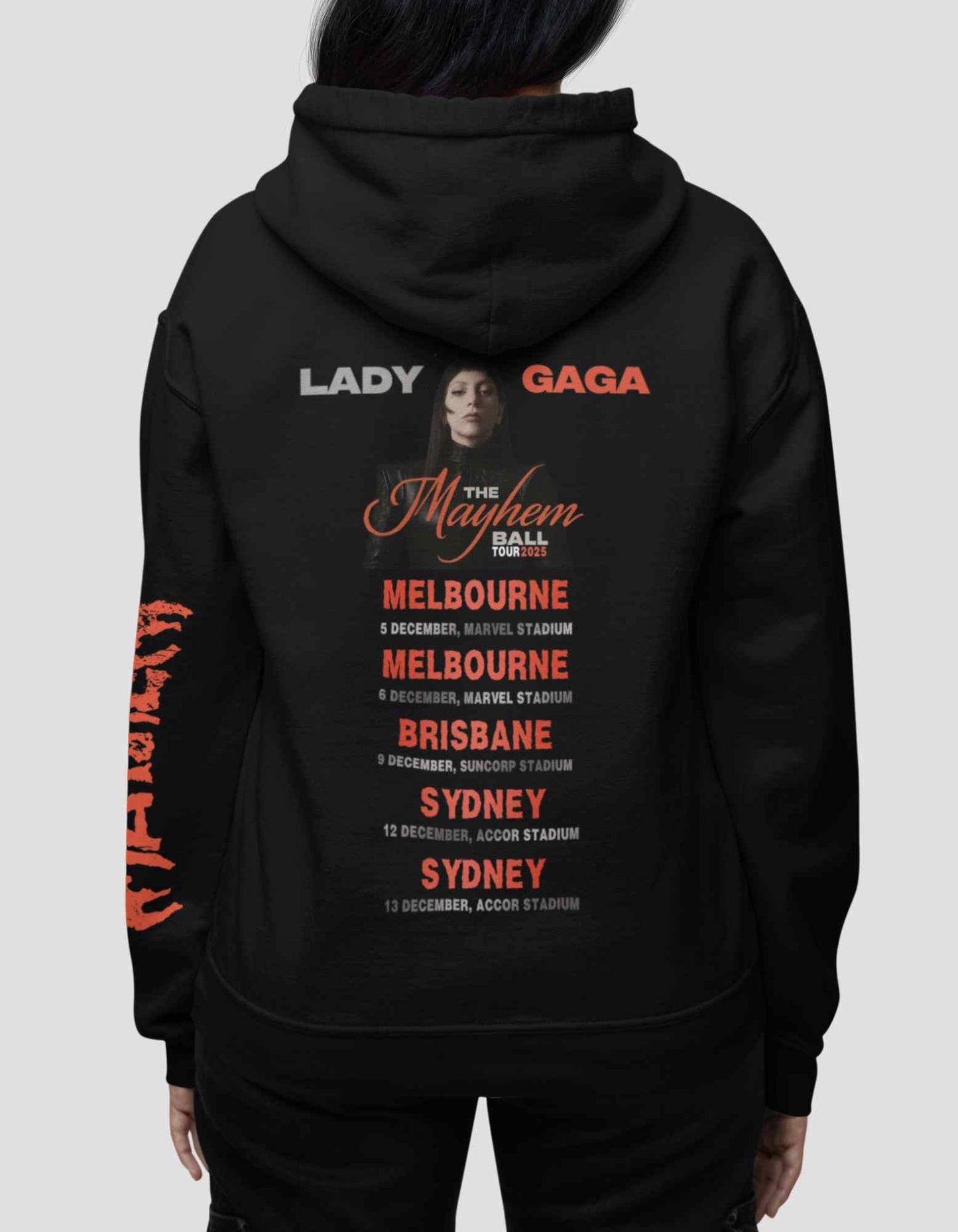 lady gaga hoodie merch back tour dates