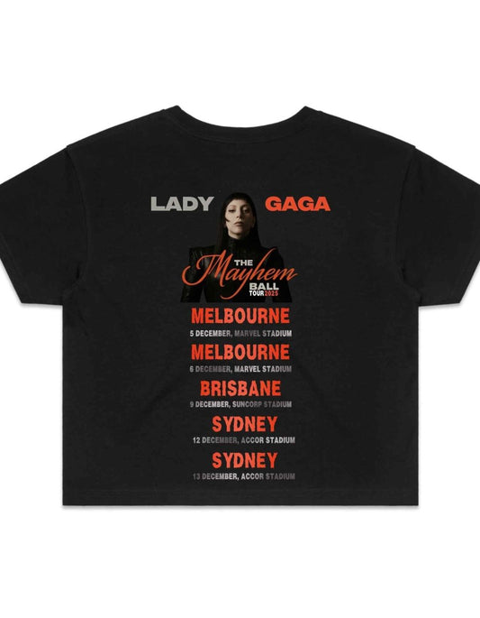 Lady Gaga Mayhem Tour 2025 Crop Top - Gaga Tribute | Little Monster Approved - Three2Tango Tees