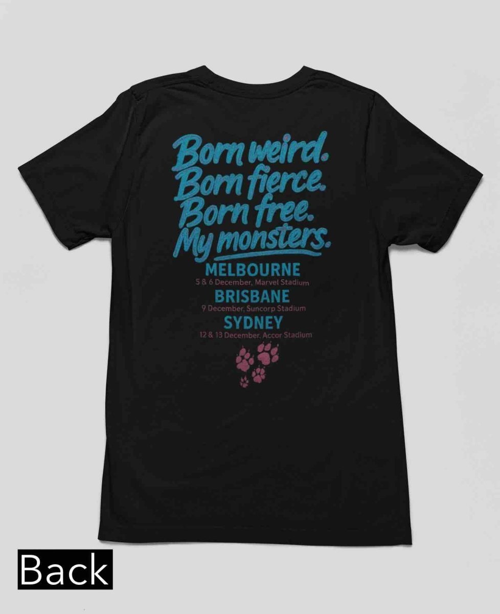 Lady Gaga Mayhem Tour 2025 T-Shirt – Little Monsters Edition | Fan - Made Merch Printed in Australia - Three2Tango Tees