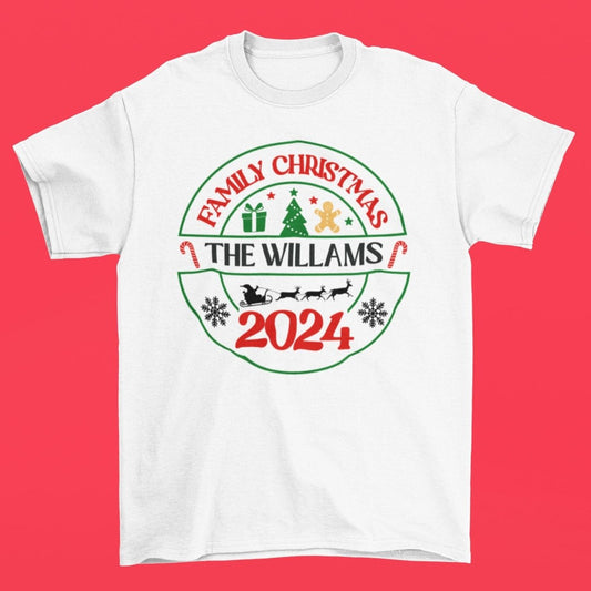 Matching Family Christmas Tshirt - Family Name - Three2Tango Tees