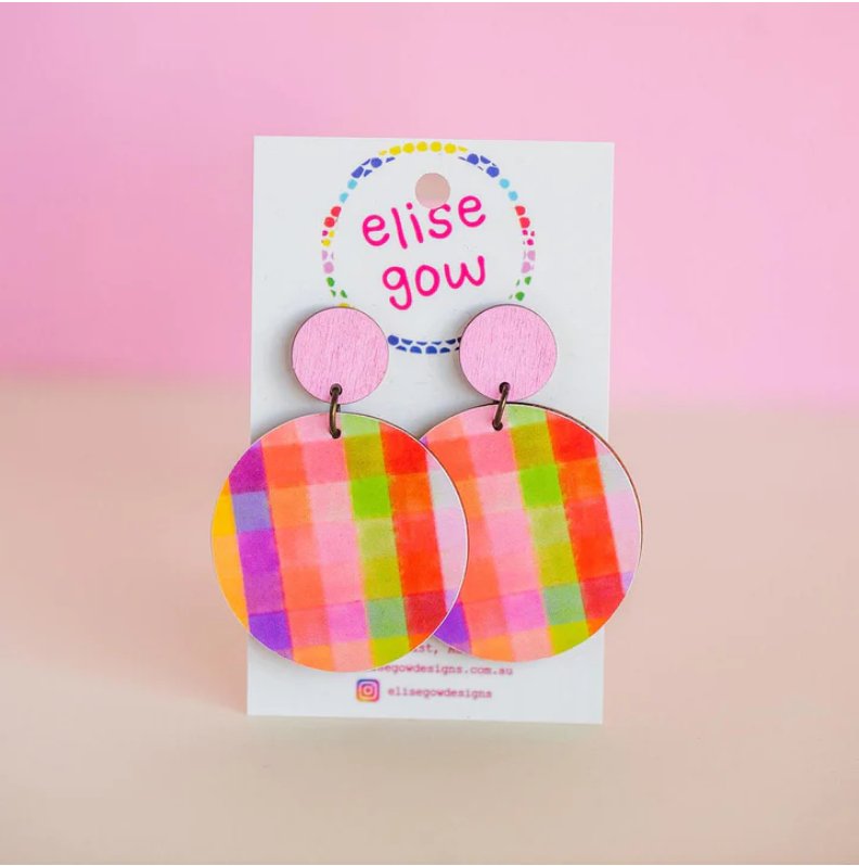 Mother's Day Card + Earring Combo - Gingham Colour Blast - Three2Tango Tee's