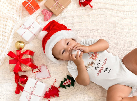 My First Christmas Baby Bodysuit - Personalized - Three2Tango Tees