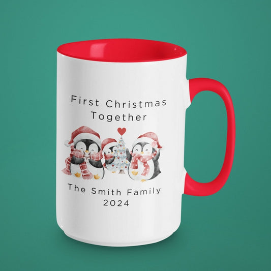 Personalized First Christmas Together Mug โ Custom Family Name - Three2Tango Tees