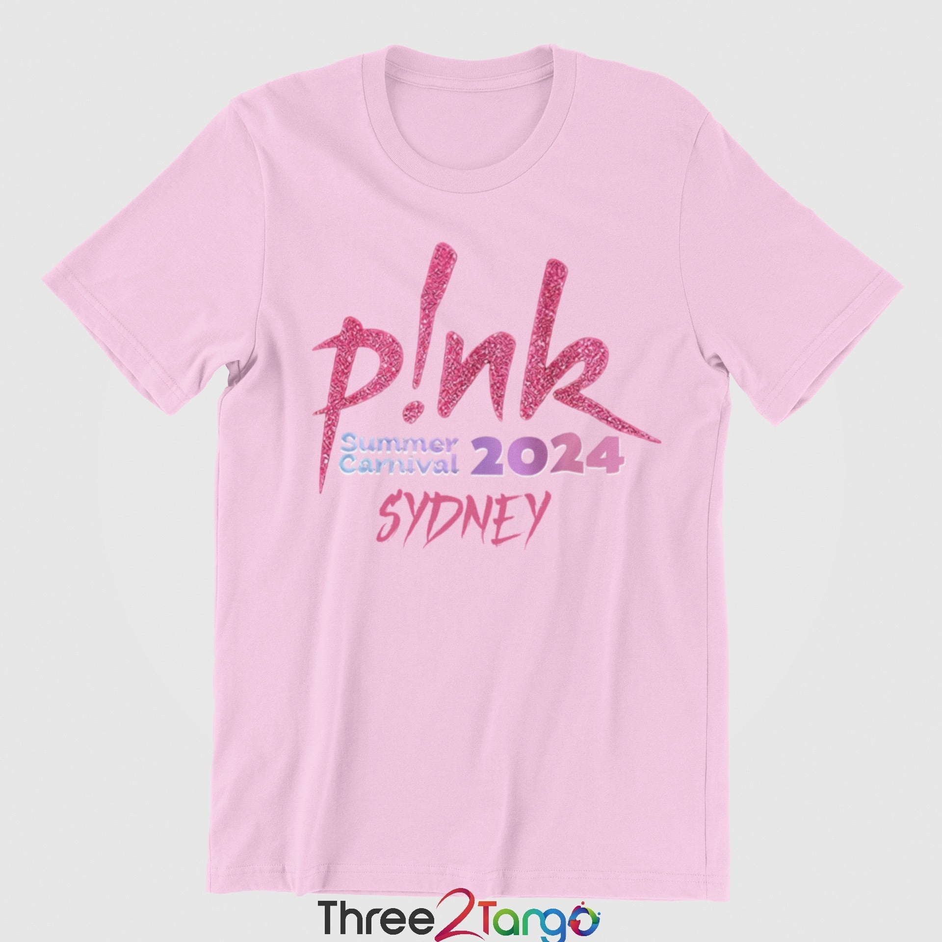 Pink Concert T-shirt - Summer Carnival 2024 Australia - Pink in the City - Three2Tango Tee's