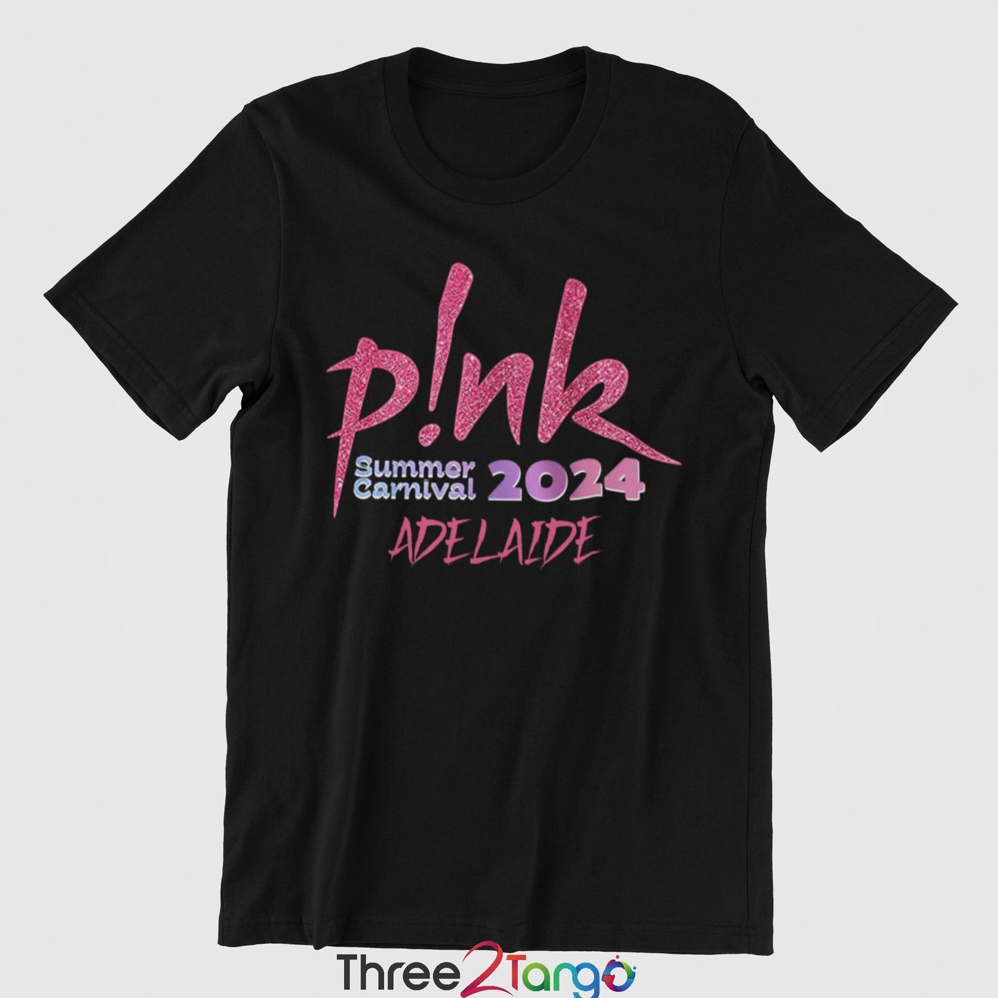 Pink Concert T-shirt - Summer Carnival 2024 Australia - Pink in the City - Three2Tango Tee's