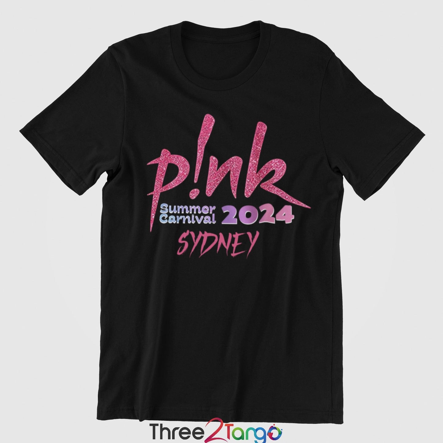 Pink Concert T-shirt - Summer Carnival 2024 Australia - Pink in the City - Three2Tango Tee's