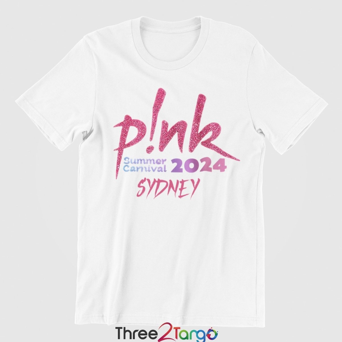 Pink Concert T-shirt - Summer Carnival 2024 Australia - Pink in the City - Three2Tango Tees