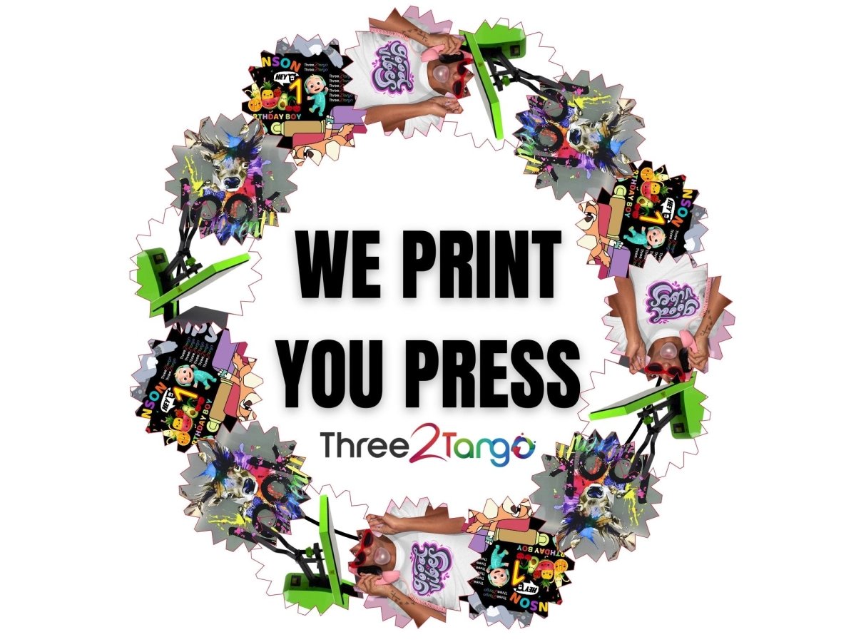 READY TO PRESS CUSTOM DTF TRANSFERS - A3 SIZE - (Min Order 5 sheets) - Three2Tango Tees