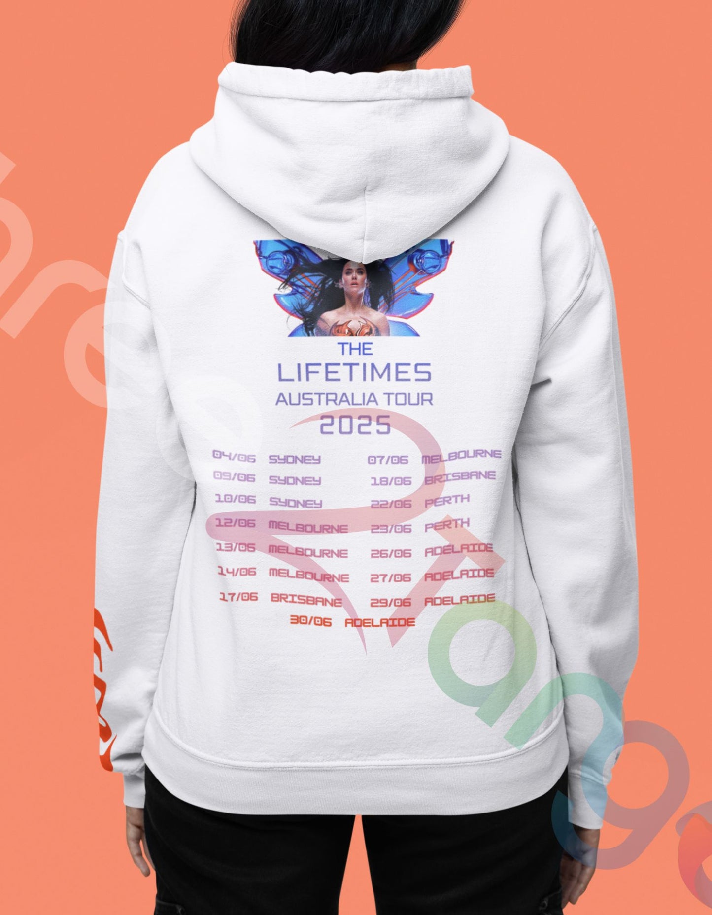 Katy Perry 2025 Australia Tour Hoodie | The Lifetimes Tour Butterfly Dreams
