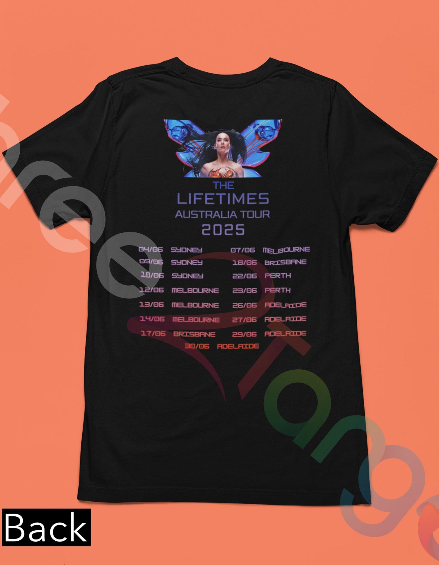 Katy Perry 2025 Australia T-Shirt Merch | 134 Retro Vibes Tee