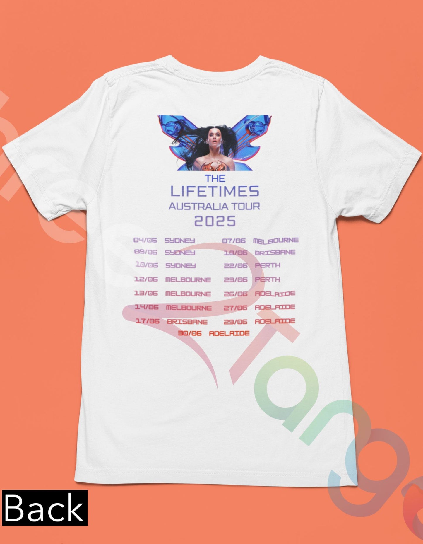 Katy Perry 2025 Australia T-Shirt Merch | 134 Retro Vibes Tee