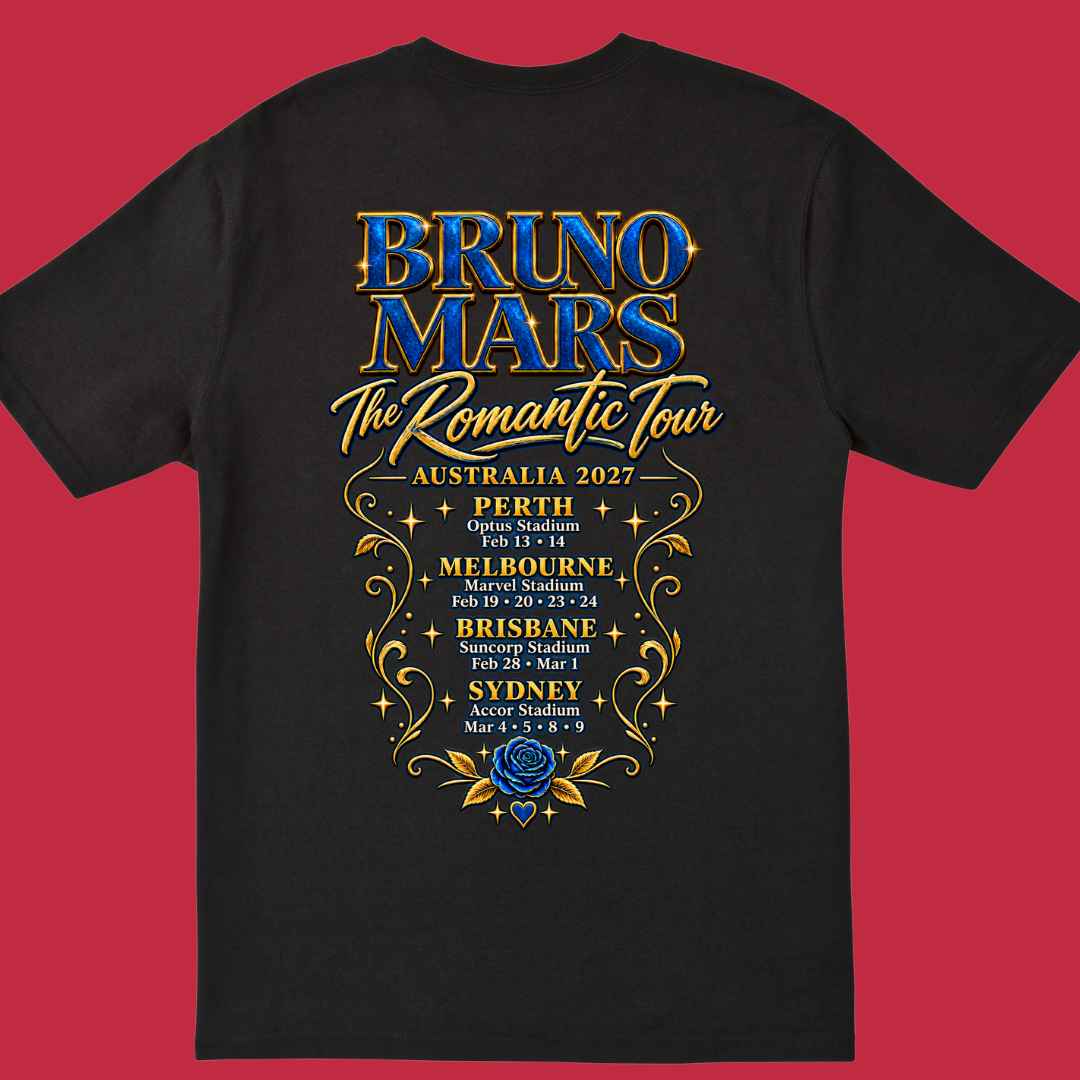 Bruno Mars Australia Romantic Tour |  Somewhere in the Stars T-Shirt