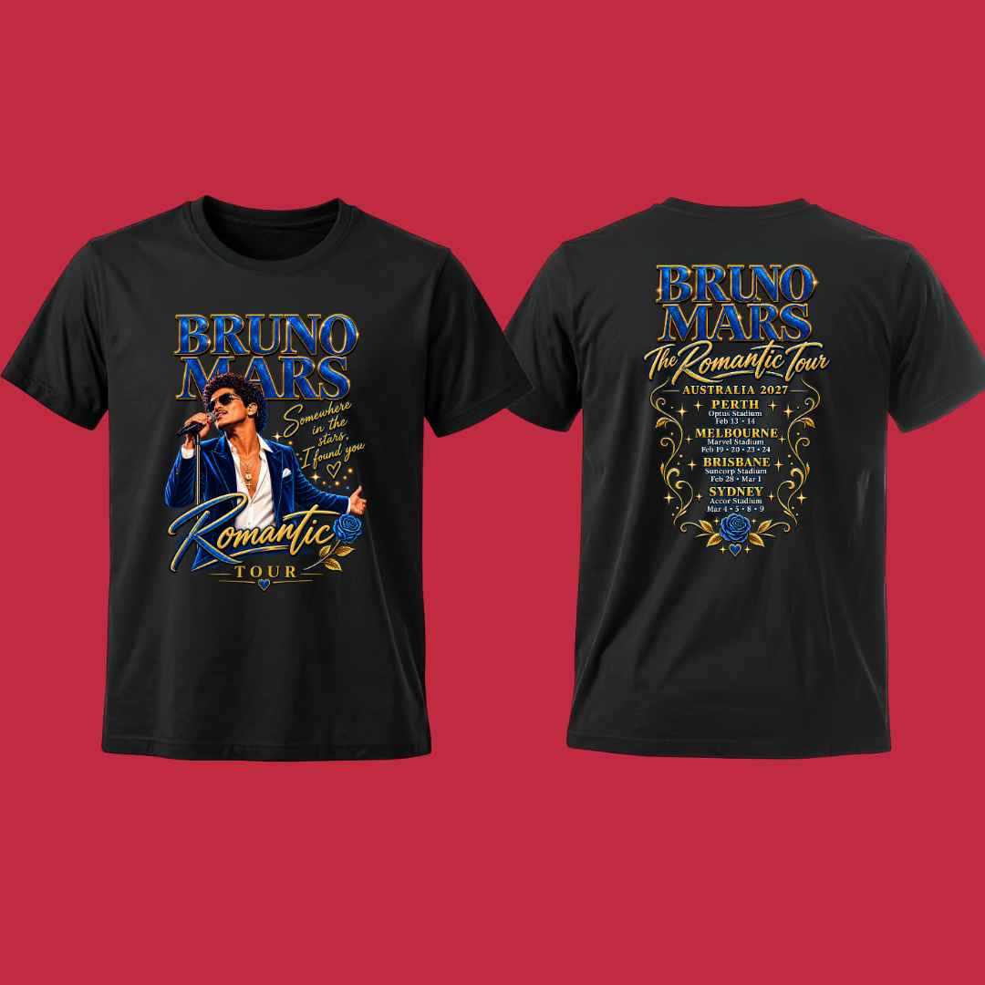 Bruno Mars Australia Romantic Tour |  Somewhere in the Stars T-Shirt