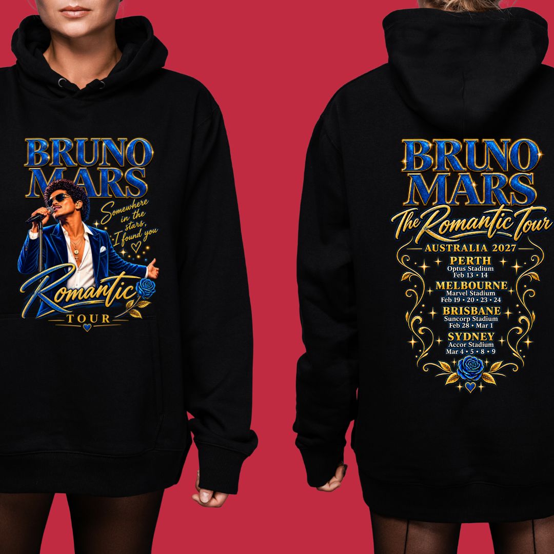 Bruno Mars Hoodie | The Romantic Tour  Australia | Somewhere in the stars hoodie