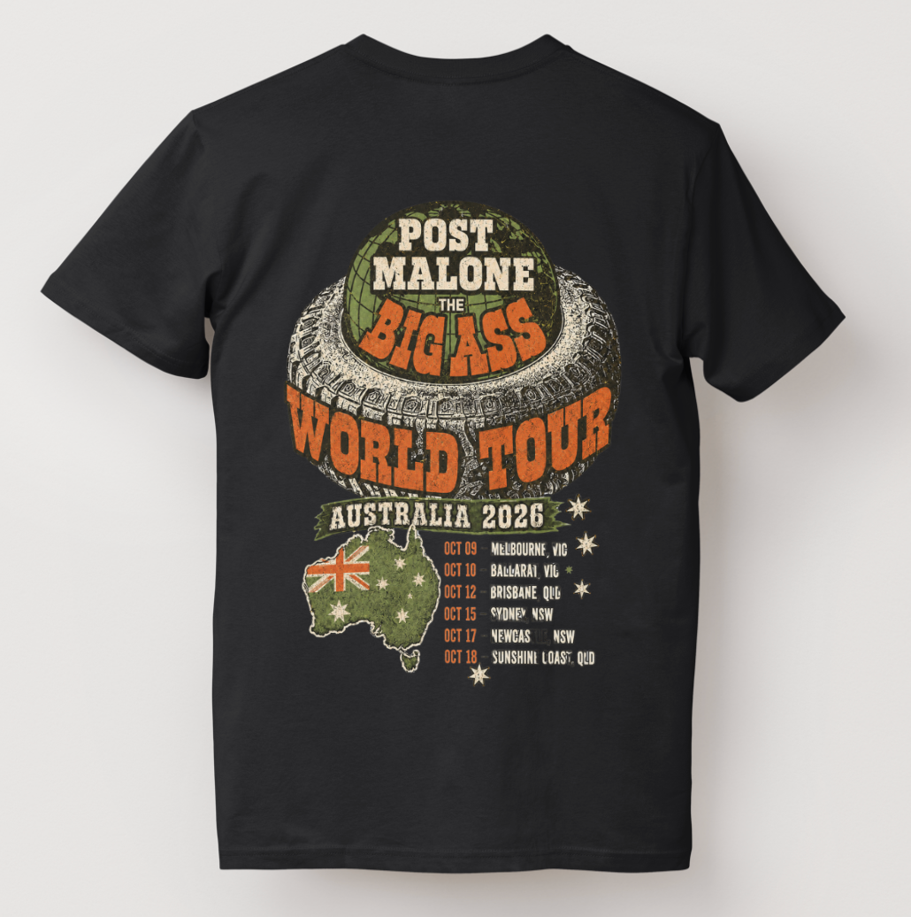 Post Malone Big Ass Highway  Tee – Australia 2026 Concert T-Shirt