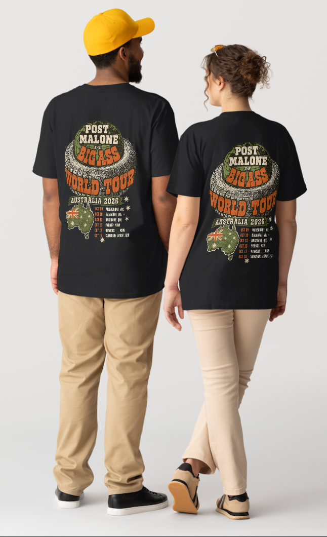 Post Malone Big Ass Highway  Tee – Australia 2026 Concert T-Shirt