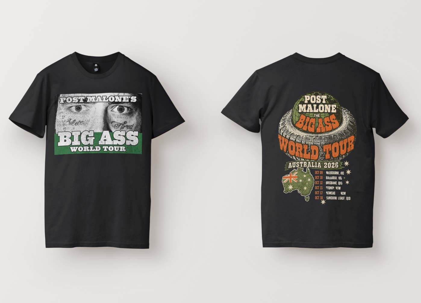 Post Malone Big Ass Vintage  Tee – Australia 2026 Concert T-Shirt