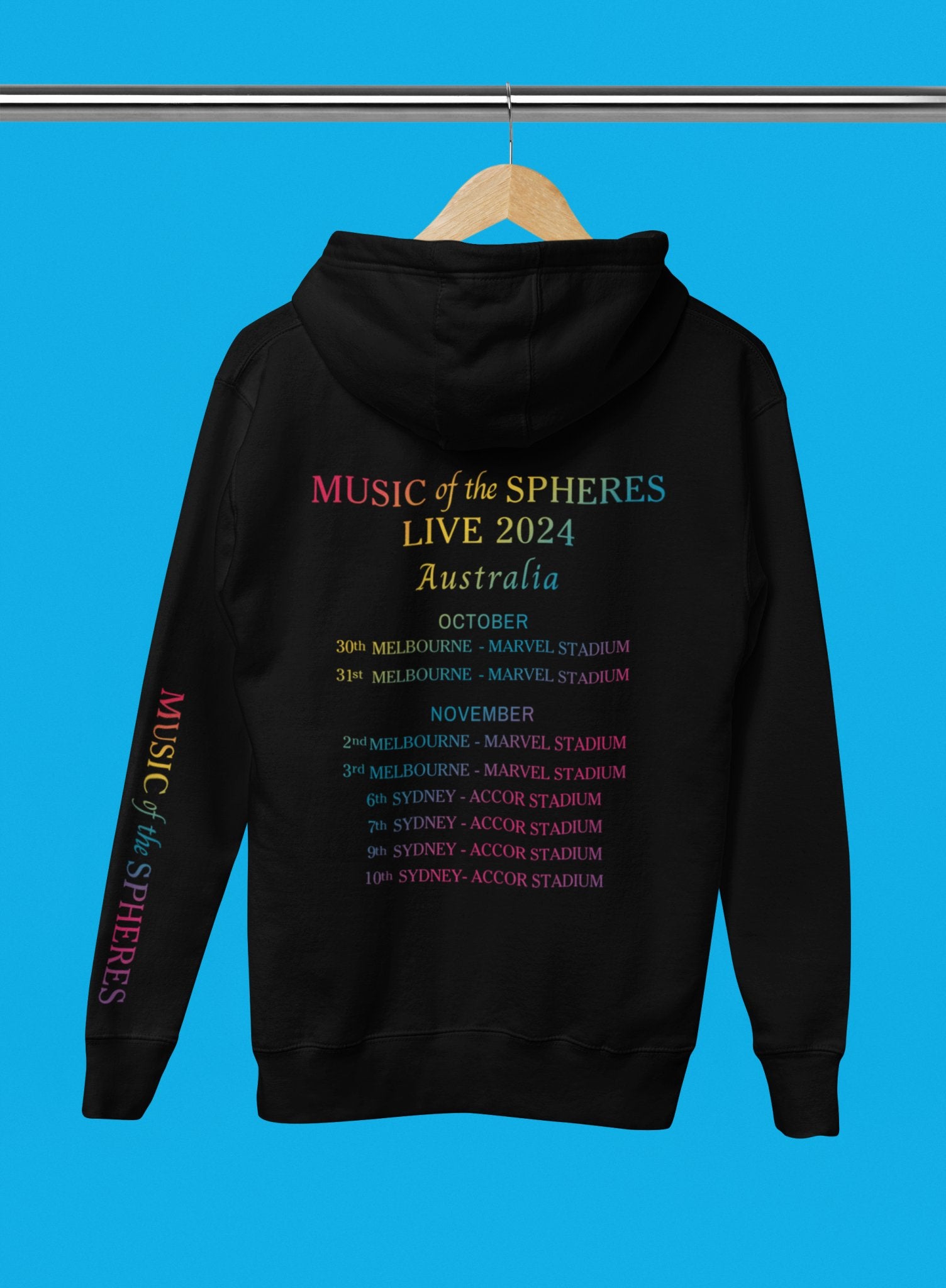 Coldplay Hoodie - The Universe- Australia Tour 2024 - Three2Tango Tee's