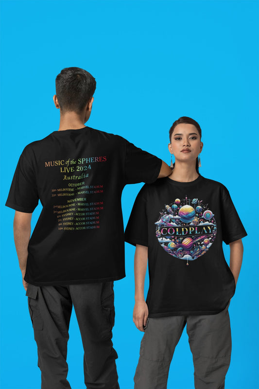 Coldplay Music T-shirt - Australia Tour 2024 - Three2Tango Tee's