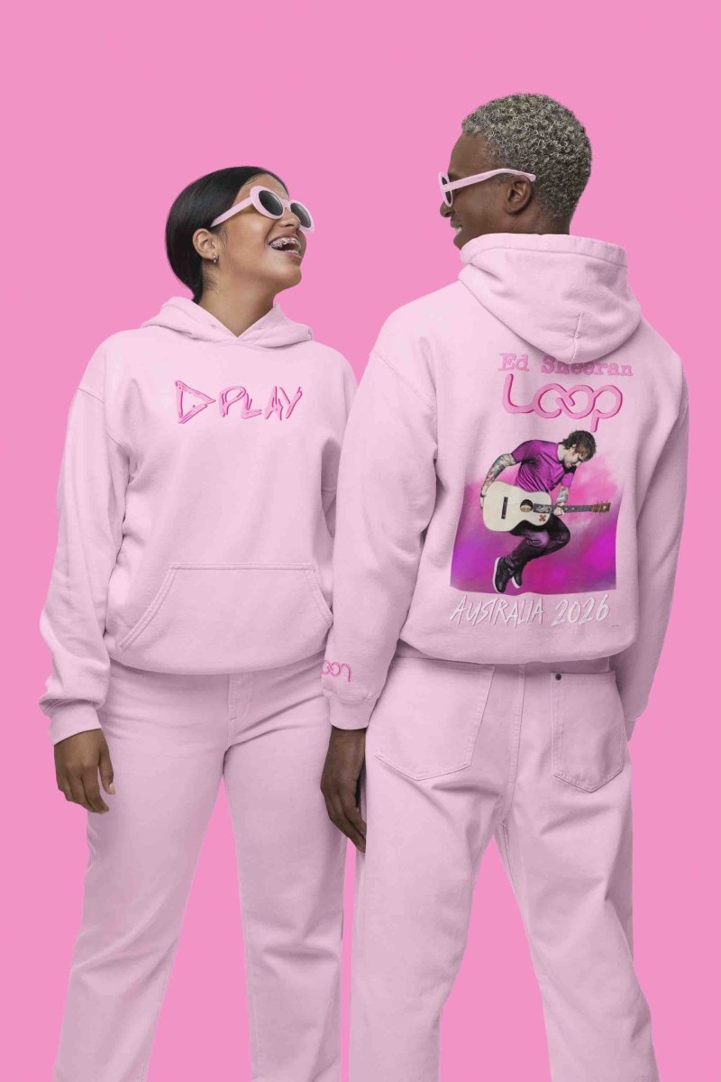 Ed Sheeran Aussie Tour Merch 2026 | Pink Loop Signature Hoodie - Three2Tango Tees