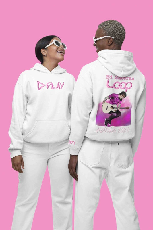 Ed Sheeran Aussie Tour Merch 2026 | Pink Loop Signature Hoodie - Three2Tango Tees