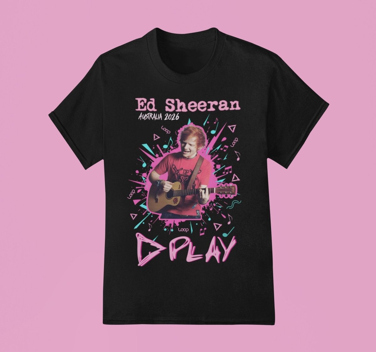Ed Sheeran Merch | Play Burst Tee | Australia Tour 2026 - Three2Tango Tees