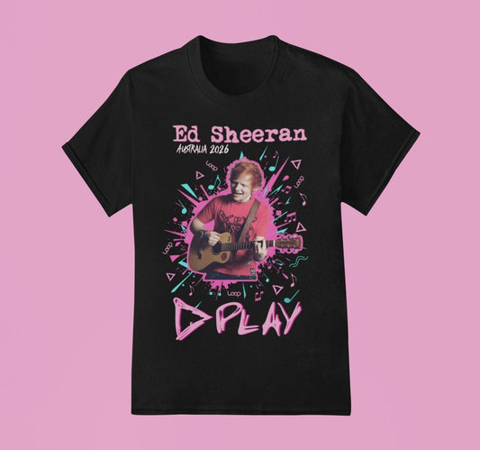 Ed Sheeran Merch | Play Burst Tee | Australia Tour 2026 - Three2Tango Tees