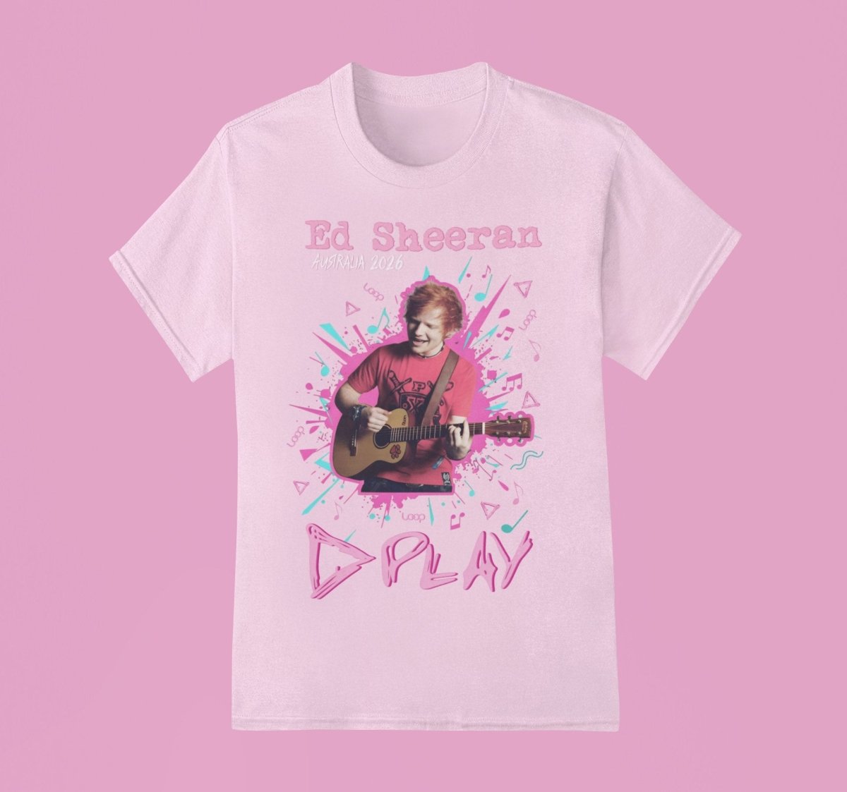 Ed Sheeran Merch | Play Burst Tee | Australia Tour 2026 - Three2Tango Tees