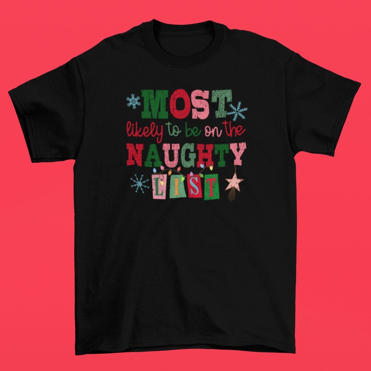 Funny Christmas T-shirt - Naughty List - Three2Tango Tees