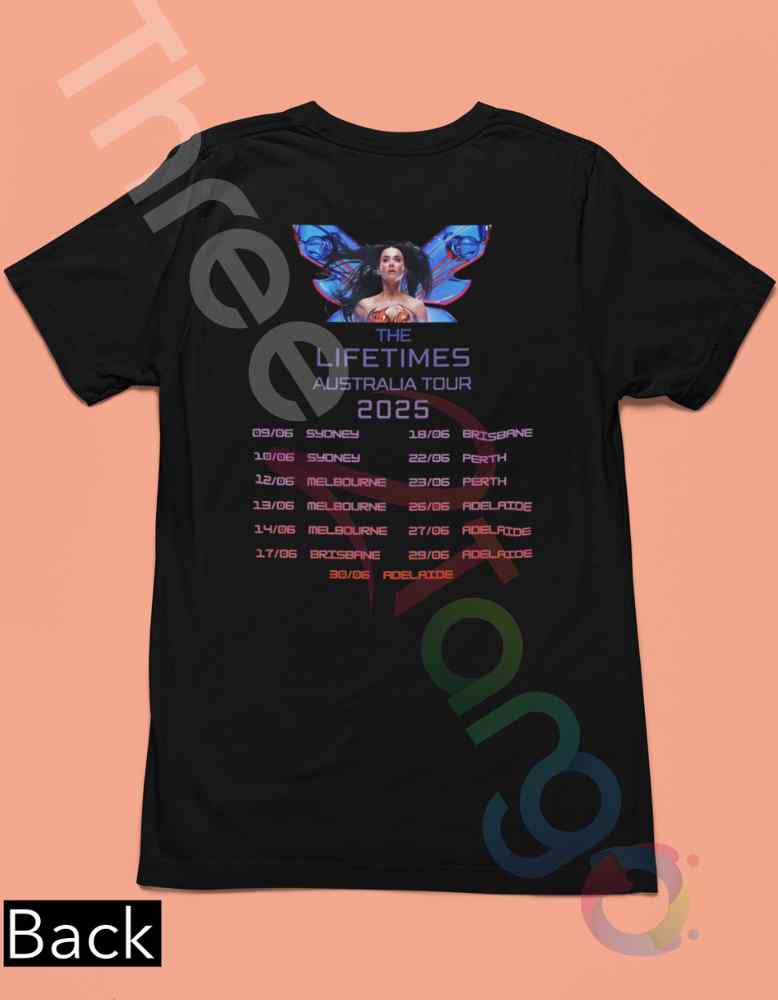 Katy Perry 2025 Australia Merch | The Lifetimes Tour Butterfly Tee - Three2Tango Tees