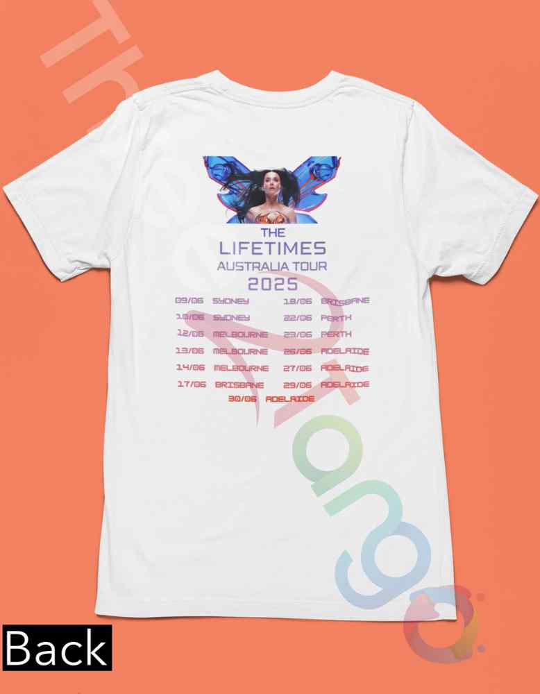 Katy Perry 2025 Australia Merch | The Lifetimes Tour Butterfly Tee - Three2Tango Tees