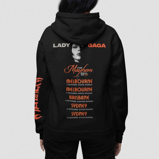 Lady Gaga Mayhem Tour 2025 Hoodie - Gaga Signature Hoodie | Fan - Made Merch for Aussie Little Monsters - Three2Tango Tees