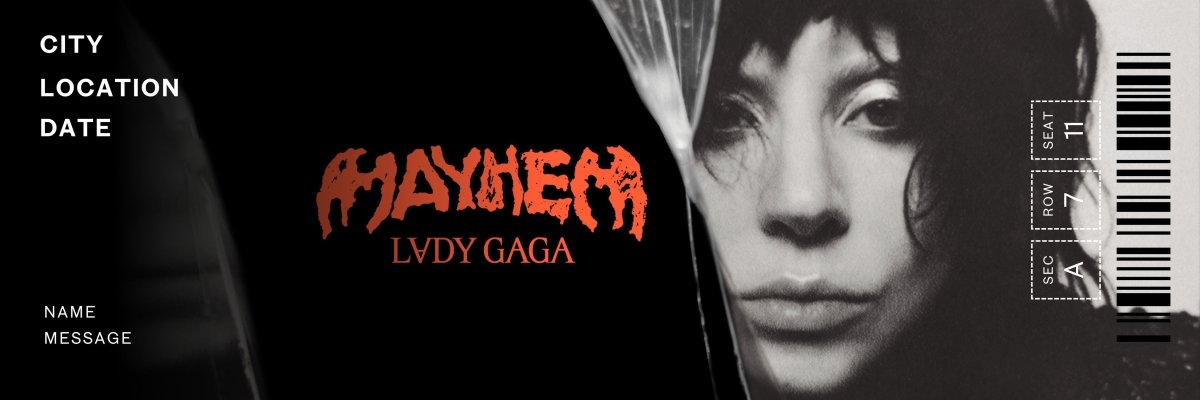 Lady Gaga Tour Ticket Gift – Canva Editable Template - Digital File Only - Three2Tango Tees