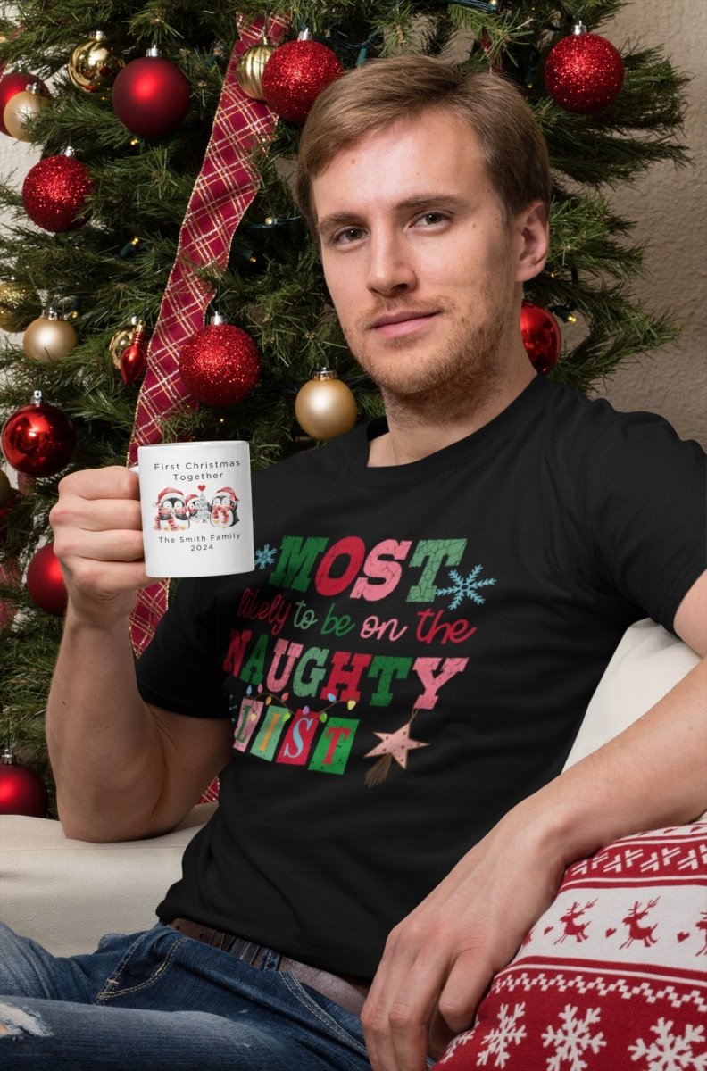Personalized First Christmas Together Mug – Custom Family Name - Three2Tango Tees