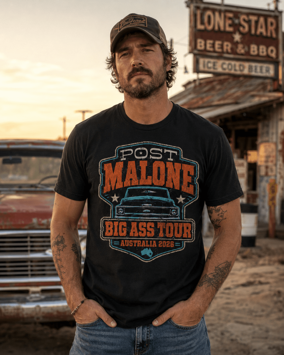 Post Malone Big Ass Stadium Tour T-Shirt — F - 1 Trillion Australia 2026 - Three2Tango Tees
