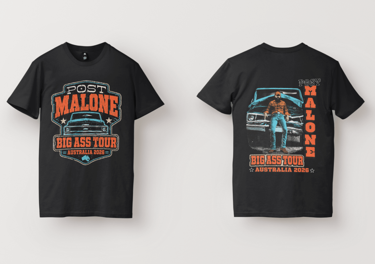 Post Malone Big Ass Stadium Tour T-Shirt — F - 1 Trillion Australia 2026 - Three2Tango Tees