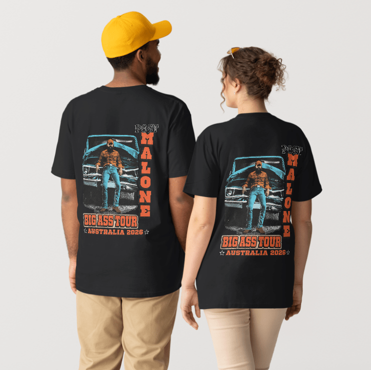 Post Malone Big Ass Stadium Tour T-Shirt — F - 1 Trillion Australia 2026 - Three2Tango Tees
