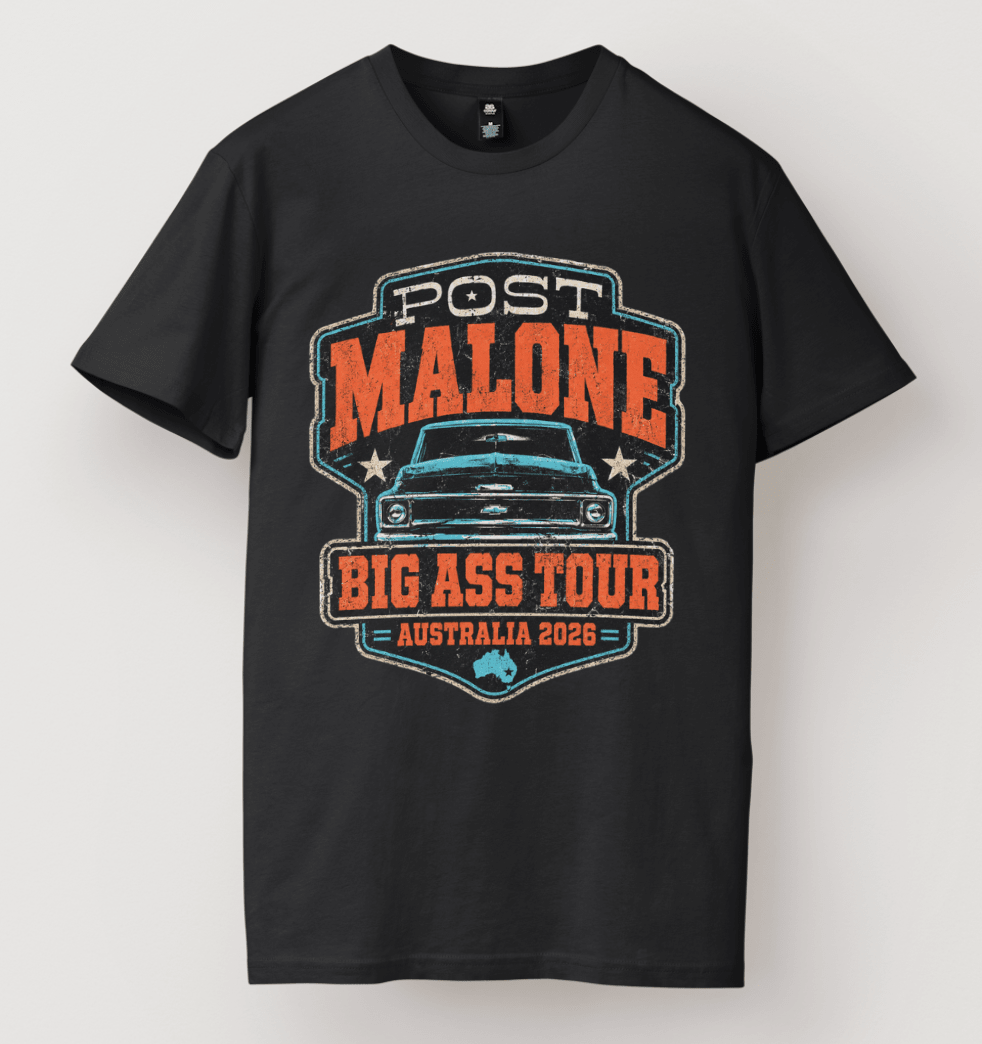 Post Malone Big Ass Stadium Tour T-Shirt — F - 1 Trillion Australia 2026 - Three2Tango Tees