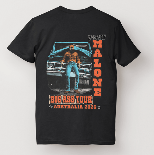Post Malone Big Ass Stadium Tour T-Shirt — F - 1 Trillion Australia 2026 - Three2Tango Tees