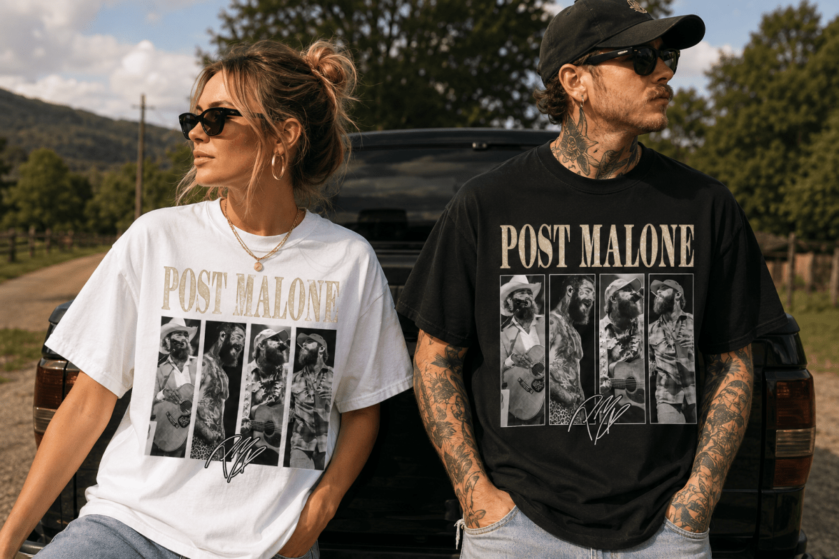 Post Malone Vintage Tee - Big Ass Stadium World Tour Australia 2026 Concert T-Shirt - Three2Tango Tees
