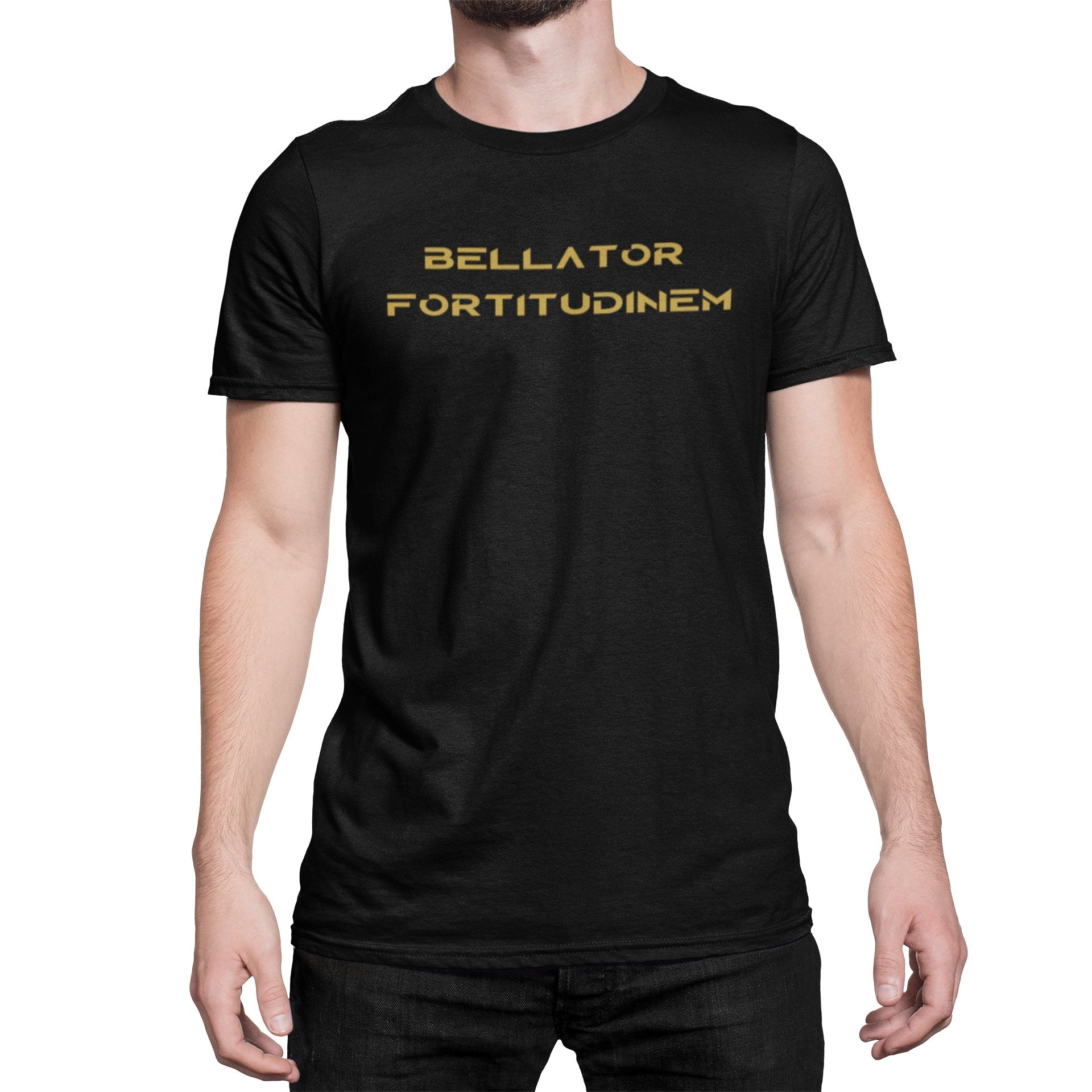 Bellator Fortitudinem - Front and Back - Unisex Tshirt - Three2Tango Tee's