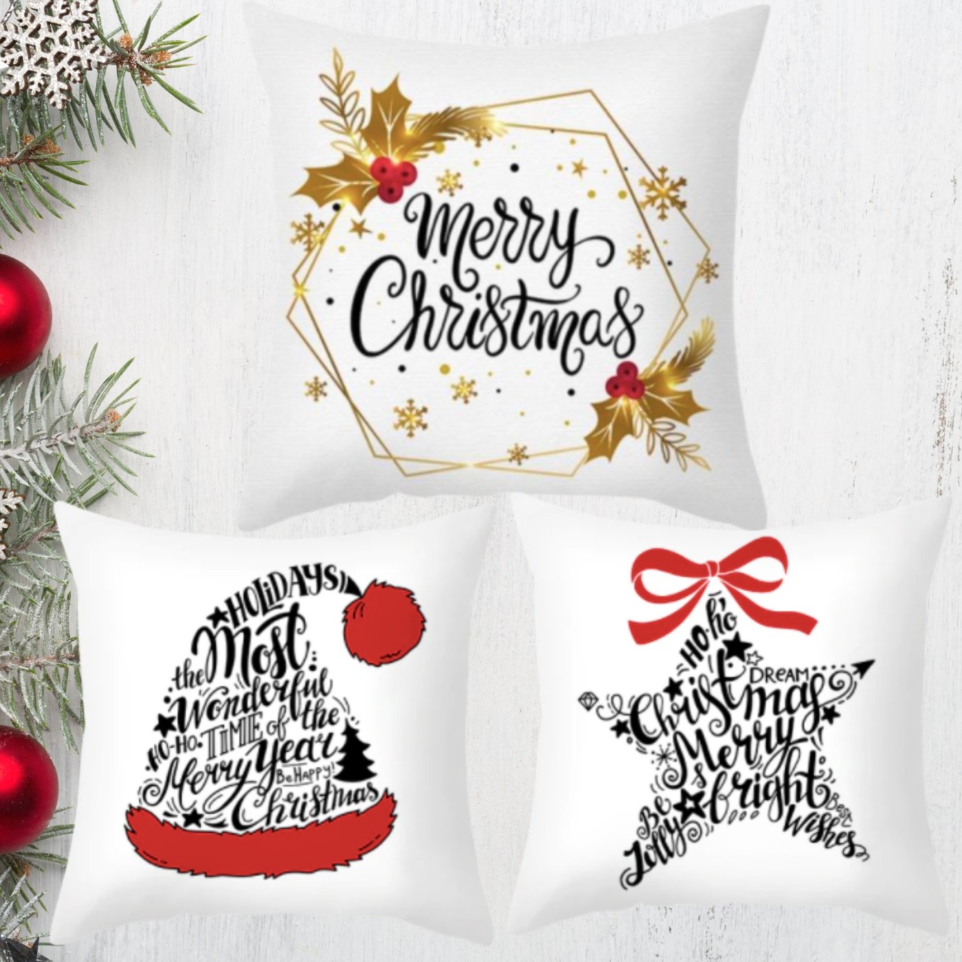 Christmas Cushions - Set of x2 - Three2Tango Tee's