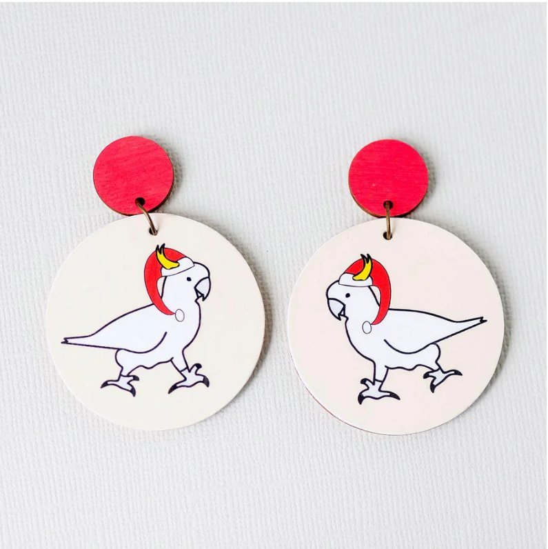 Cocky Christmas - Handmade Christmas Earrings Gift - Three2Tango Tees