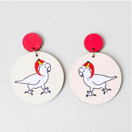 Cocky Christmas - Handmade Christmas Earrings Gift - Three2Tango Tee's